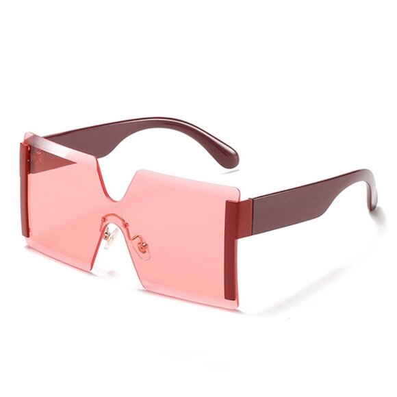 NEW Bold Geometric Rectangular Fashion Sunglasses With Case - Picture 7 of 16